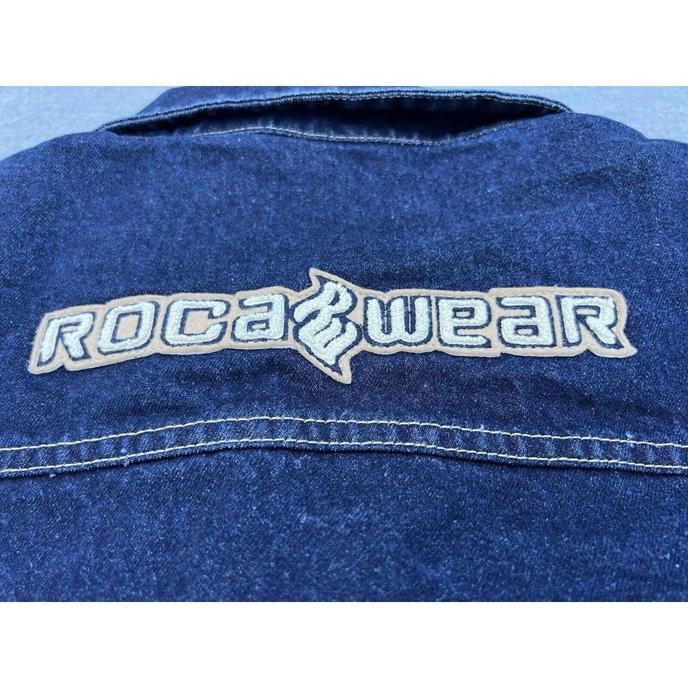 2000s Y2K Rocawear Men's Denim Jean Jacket Hip Hop Size 3XL - Picture 14 of 15